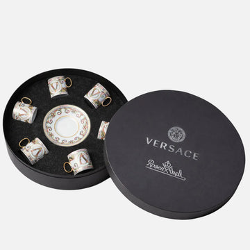 Virtus Gala Espresso Cup & Saucer Set – Porcelain, Set of 6