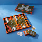 Leopard Backgammon Set - High Gloss Lacquer Game Board