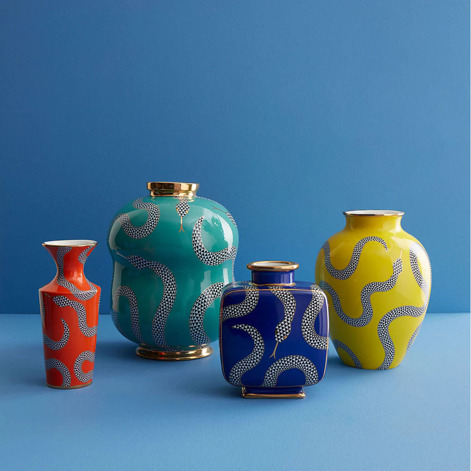 Eden Cuff Vase – Pop-Tone Porcelain with Gold Accents