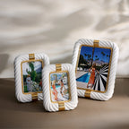 Geneva Porcelain Picture Frame with Gold Accents