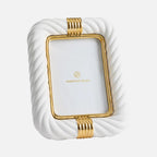 Geneva Porcelain Picture Frame with Gold Accents