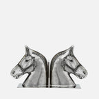 Horse Bookends - Polished Nickel & Acrylic Stallion