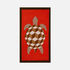 Turtle Beach Towel - Gold & Orange Geometric
