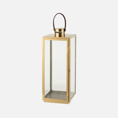 Lantern Square Metal & Glass Decorative Lantern – Gold