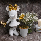 Minnie Welcome Bicolor Small Figurine - White/Gold