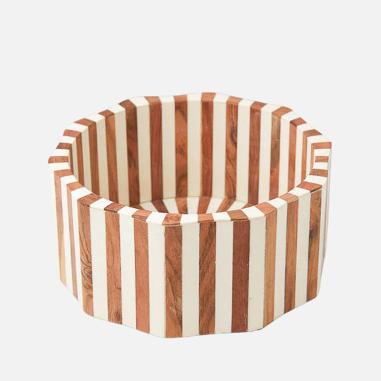 Lyra Inlay Decorative Bowl – Acacia Wood