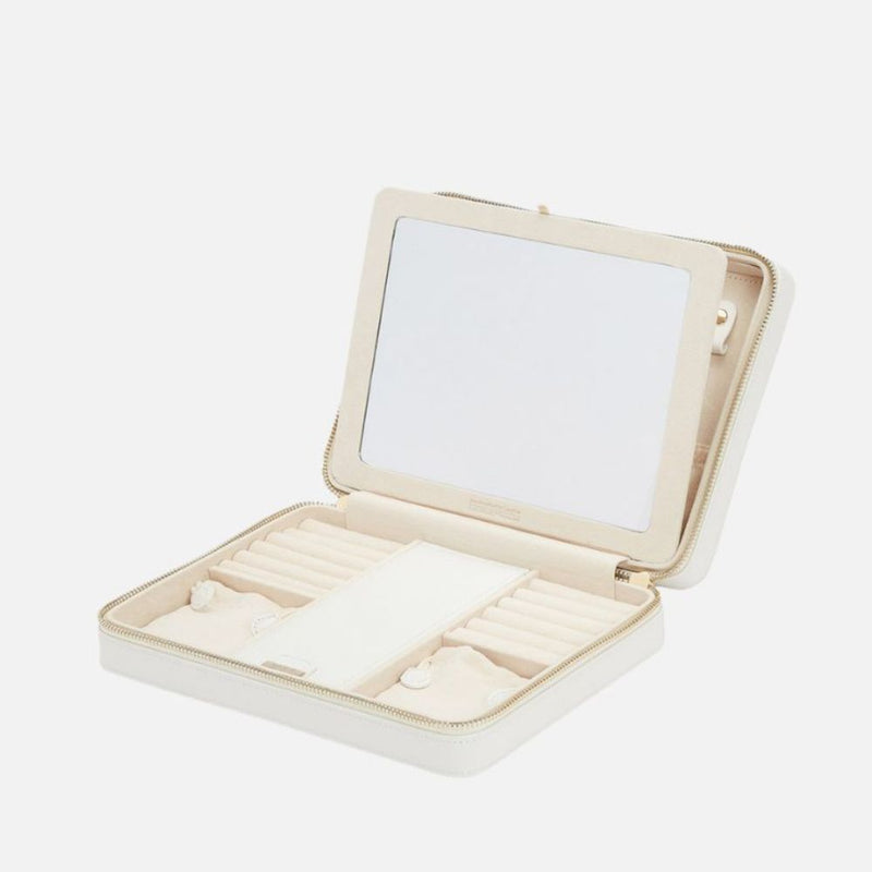 Maria Large Zip Case in White