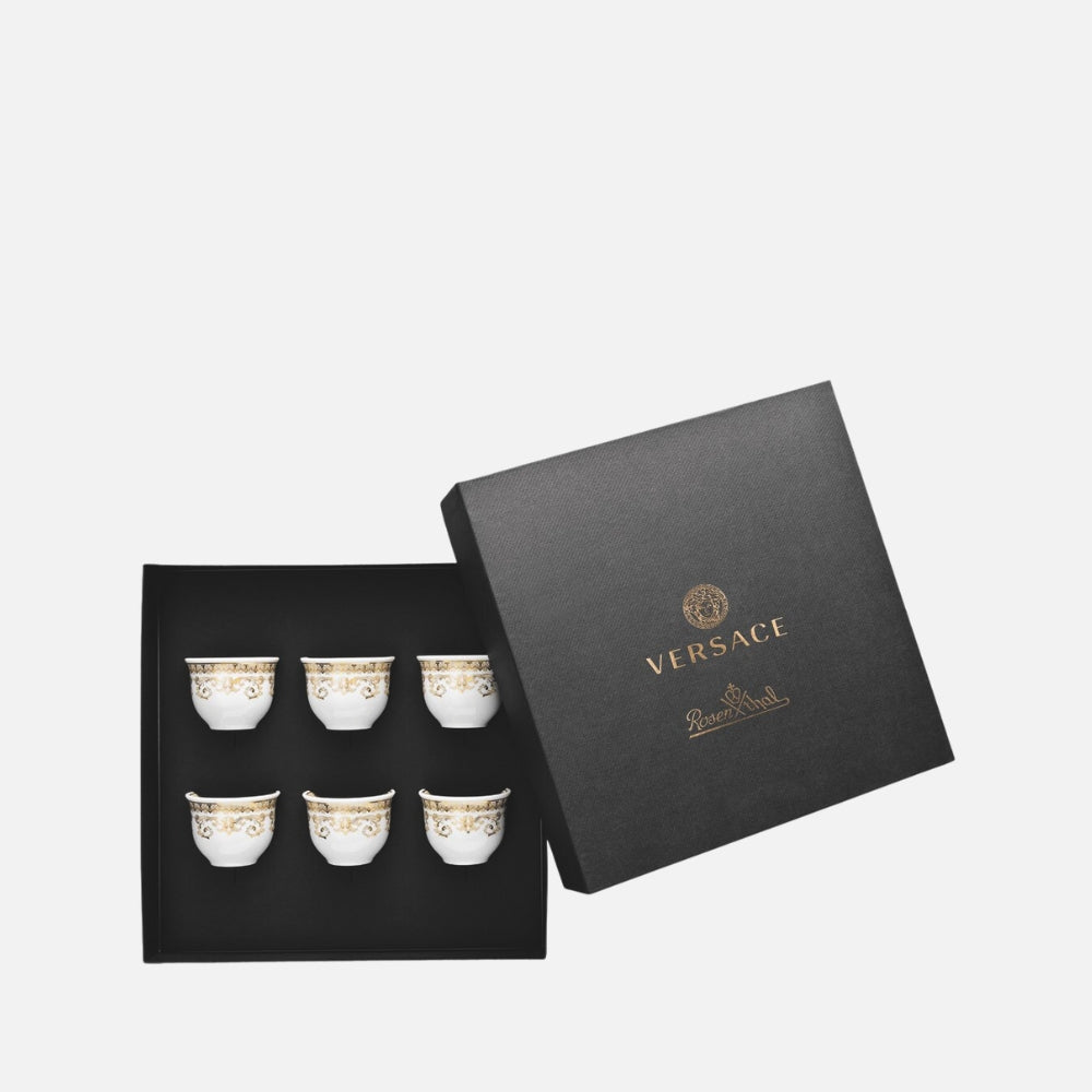 Medusa Gala Espresso Cup Set – 6 Small Porcelain