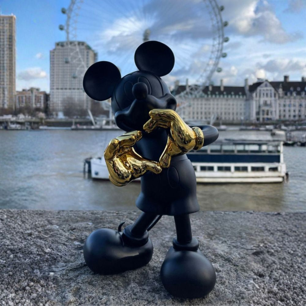 Mickey With Love Small Figurine - Black/Gold