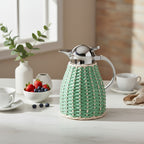 Chantilly Leather & Rattan Stainless Steel Carafe with Chrome Finish 1.0 lt