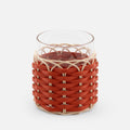 Wideville Leather & Rattan Candle Holders (Mango)