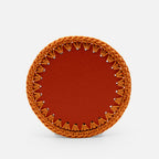 Rochelle Leather &amp; Crochet Coasters Set of 6 (Mango)