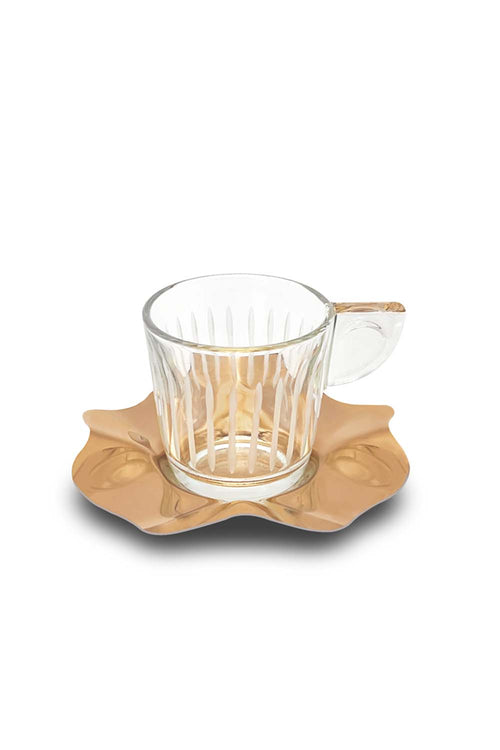 Petal Espresso/ Turkish Coffee, Copper, Set of 6