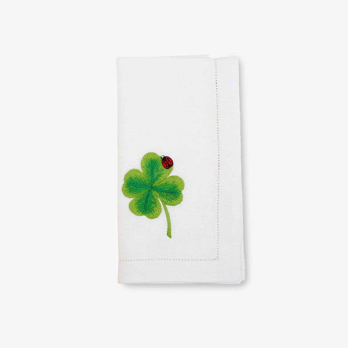 Waww La Table Lucky Trèfle white linen napkins by Aurélie Bidermann, set of four, alternative angle