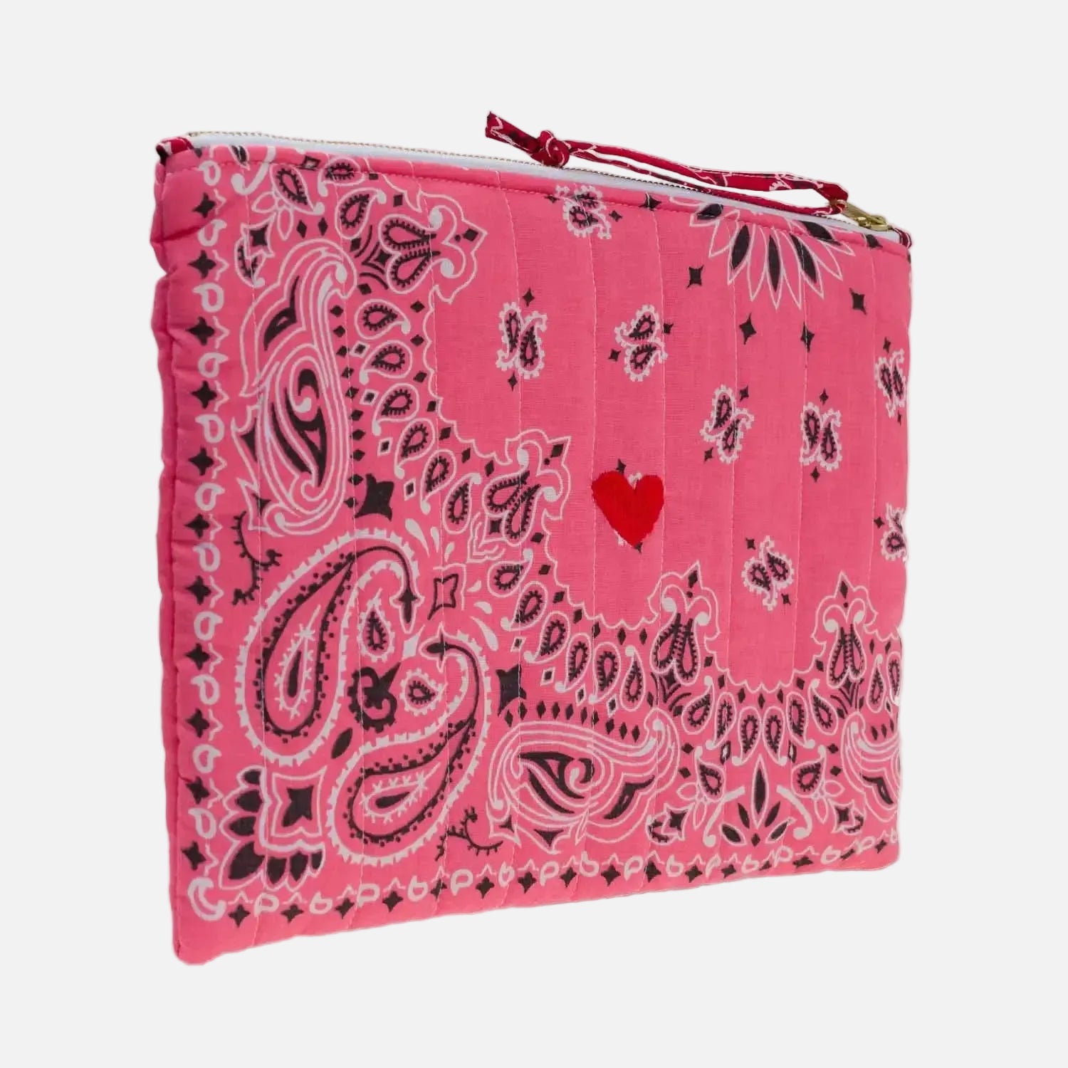 Call It Pochette Zippée Matelassé - Coeurstrawberry/ Real Red Quilted Zip Pouch