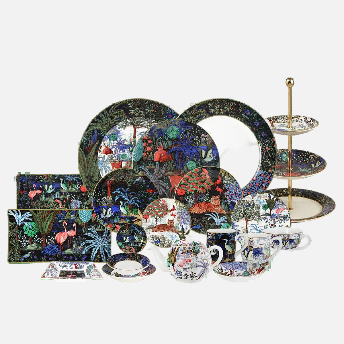 Set of 4 dinner plates - The Palace Garden