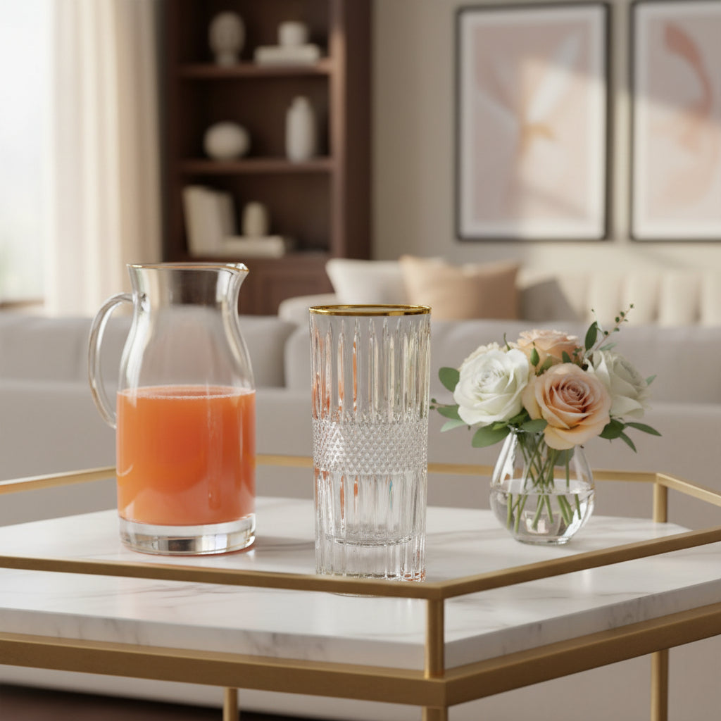 Old Fashioned glass with Gold Rim