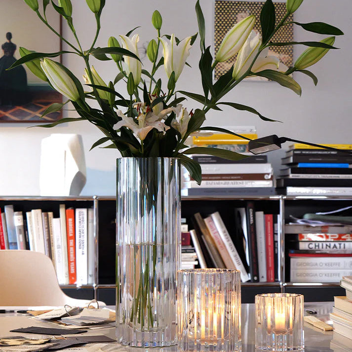 Hurricane Crystal Lily Vase – Strict Large Hand-Cut Crystal Decorative Vase