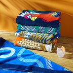 Turtle Beach Towel - Gold & Orange Geometric