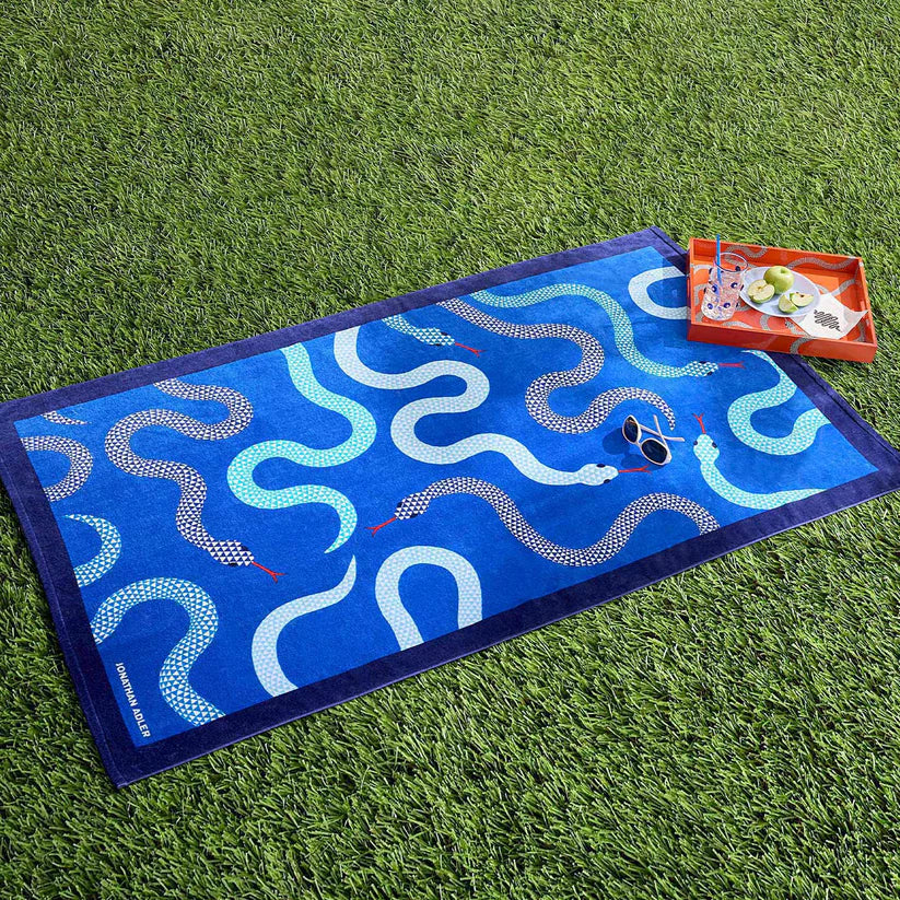 Eden Beach Towel – Serpent Print Cotton