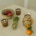 Seagrass Rattan Wide Cage Tumbler – Handwoven Accent