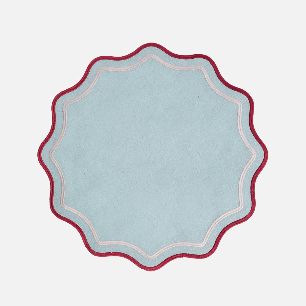 Set 2 scalloped placemats ( Placemats Ø 38 cm )