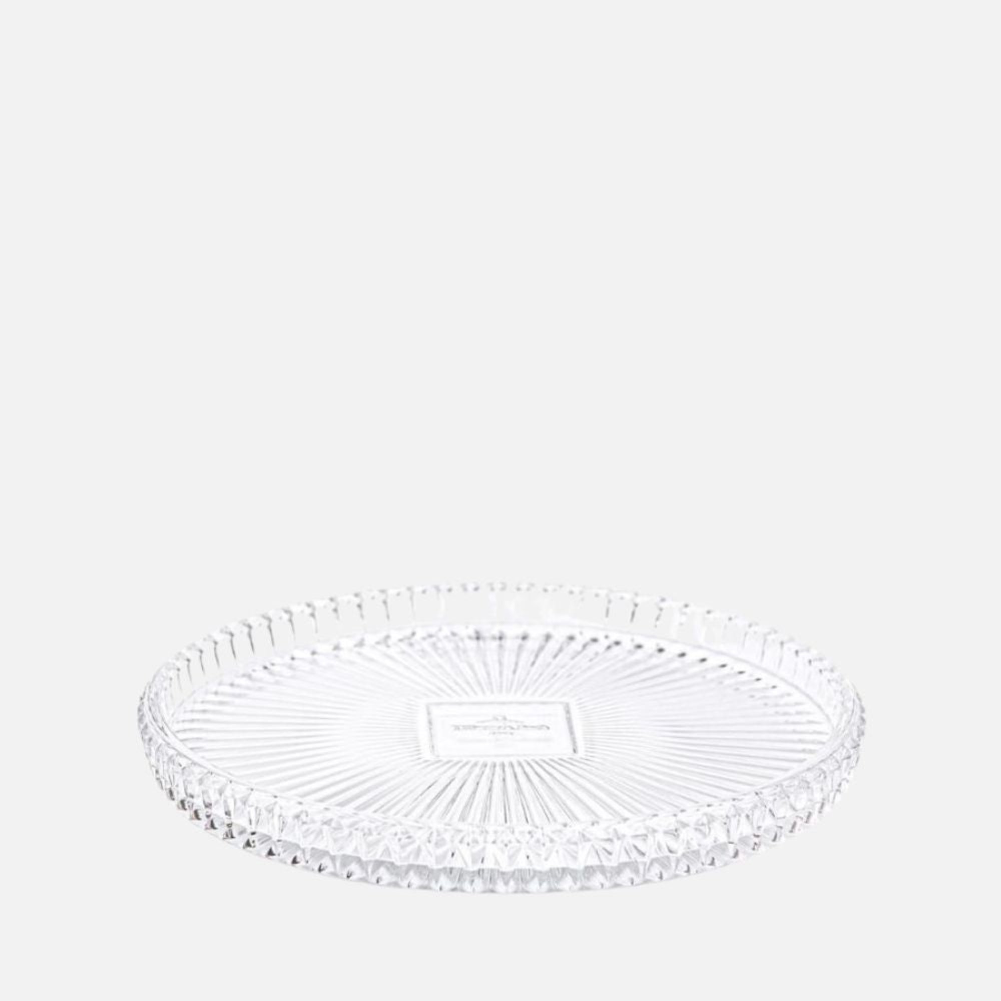 Spiral Crystal Round Tray 30cm – Clear