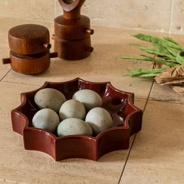 Tasca Burgundy Ceramic Change Tray (Ø 22 cm)