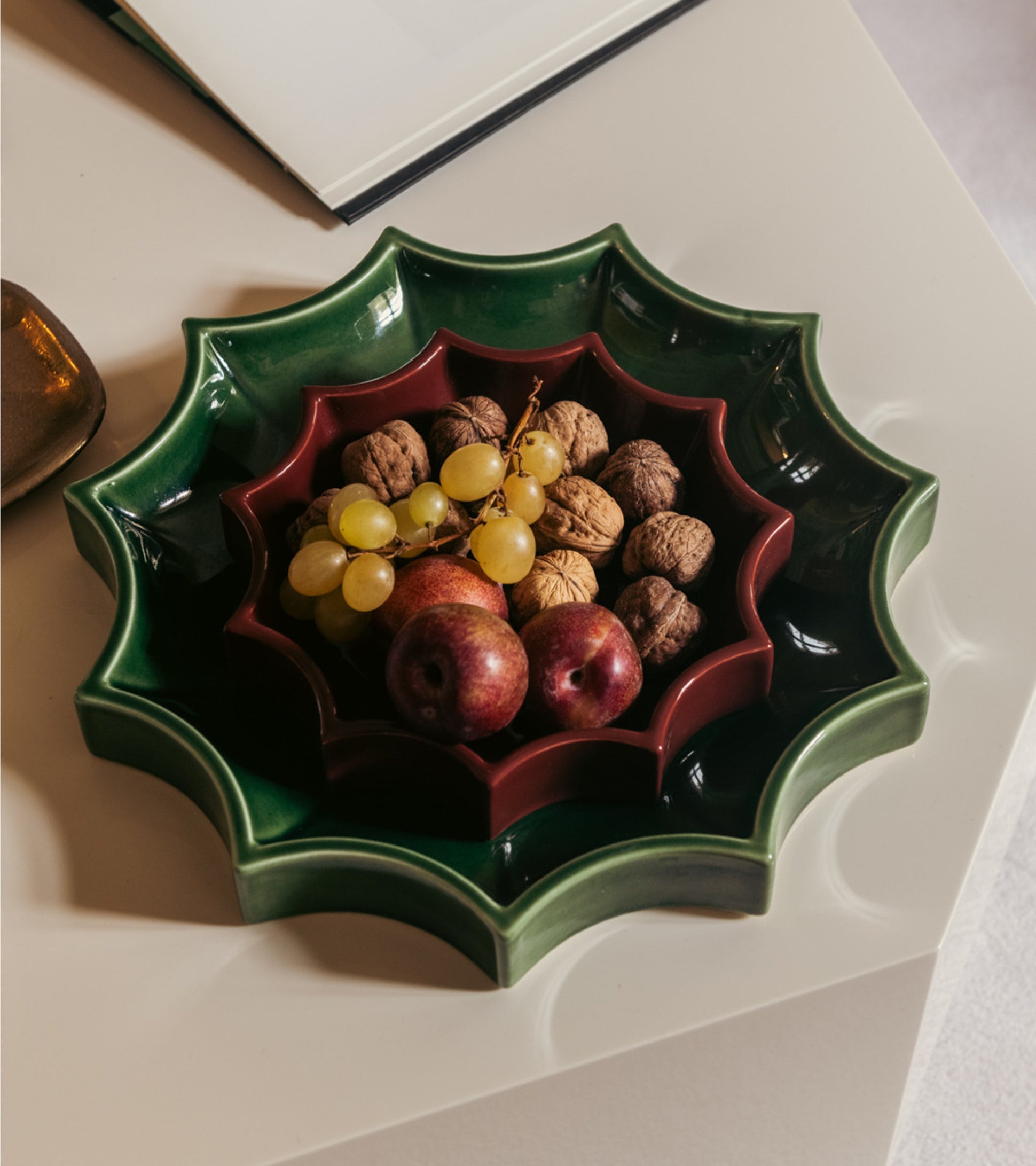 Tasca Burgundy Ceramic Change Tray (Ø 22 cm)