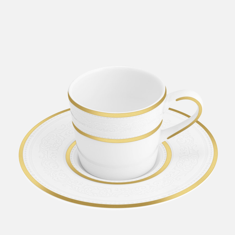 Opera White Espresso Cup & Saucer 9Cl G.B.