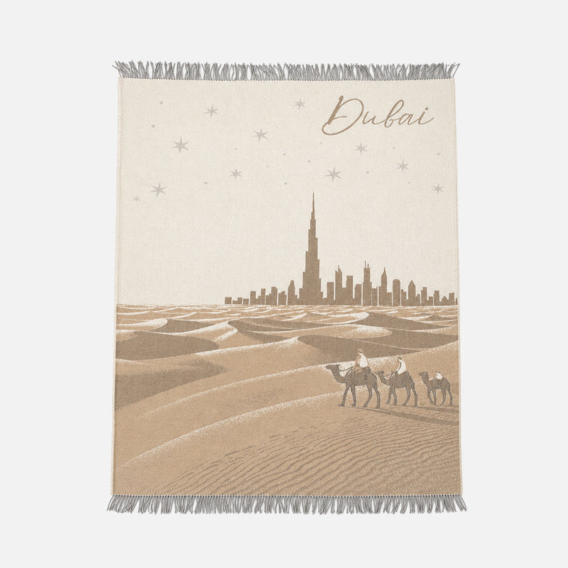 Dubai Dessert Cashmere Wool Throw, 140x180cm