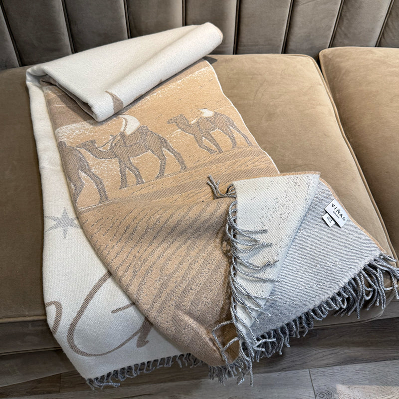 Dubai Dessert Cashmere Wool Throw, 140x180cm