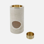 Travertine Oil Burner – Brass Bowl &amp; Tealight Base