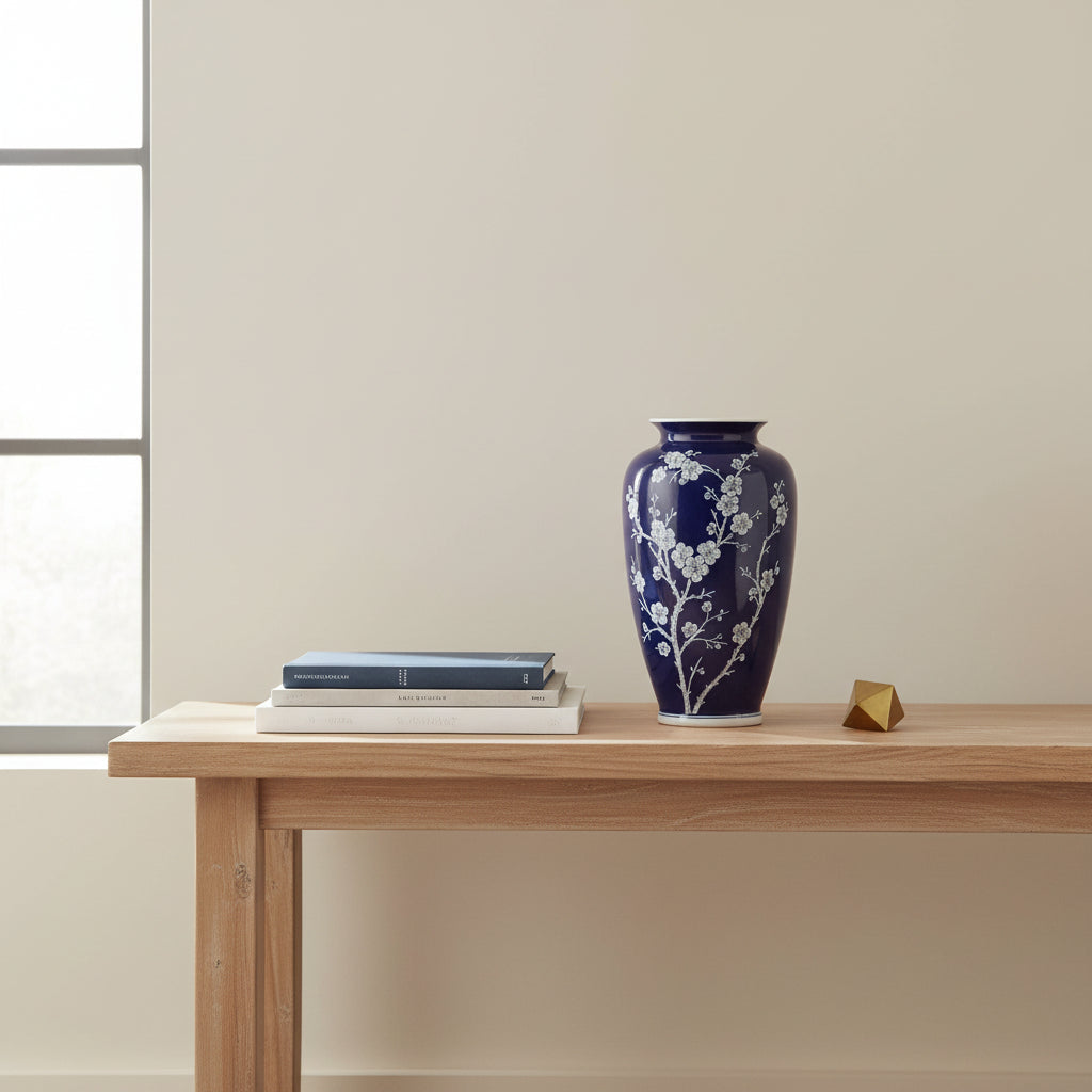 Abhika Chinoiserie Blossom Vase – Blue