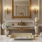 Virtus Gala Ashtray – White & Gold, 16 cm