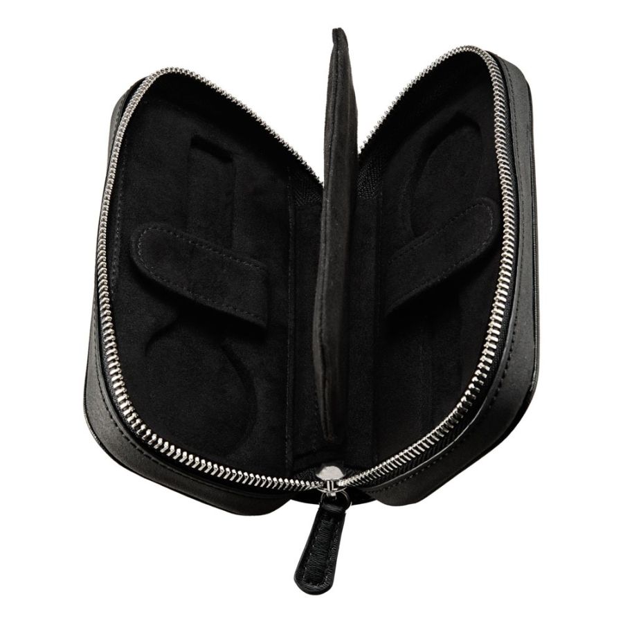 Philipp 2 Piece Watch Zip Case - Black