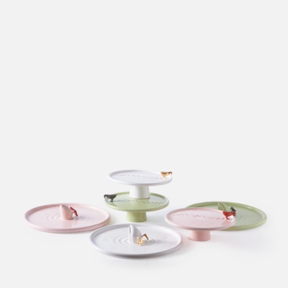 Walking Duck Plate – White/Gold Ceramic Serveware