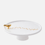 Walking Duck Plate – White/Gold Ceramic Serveware