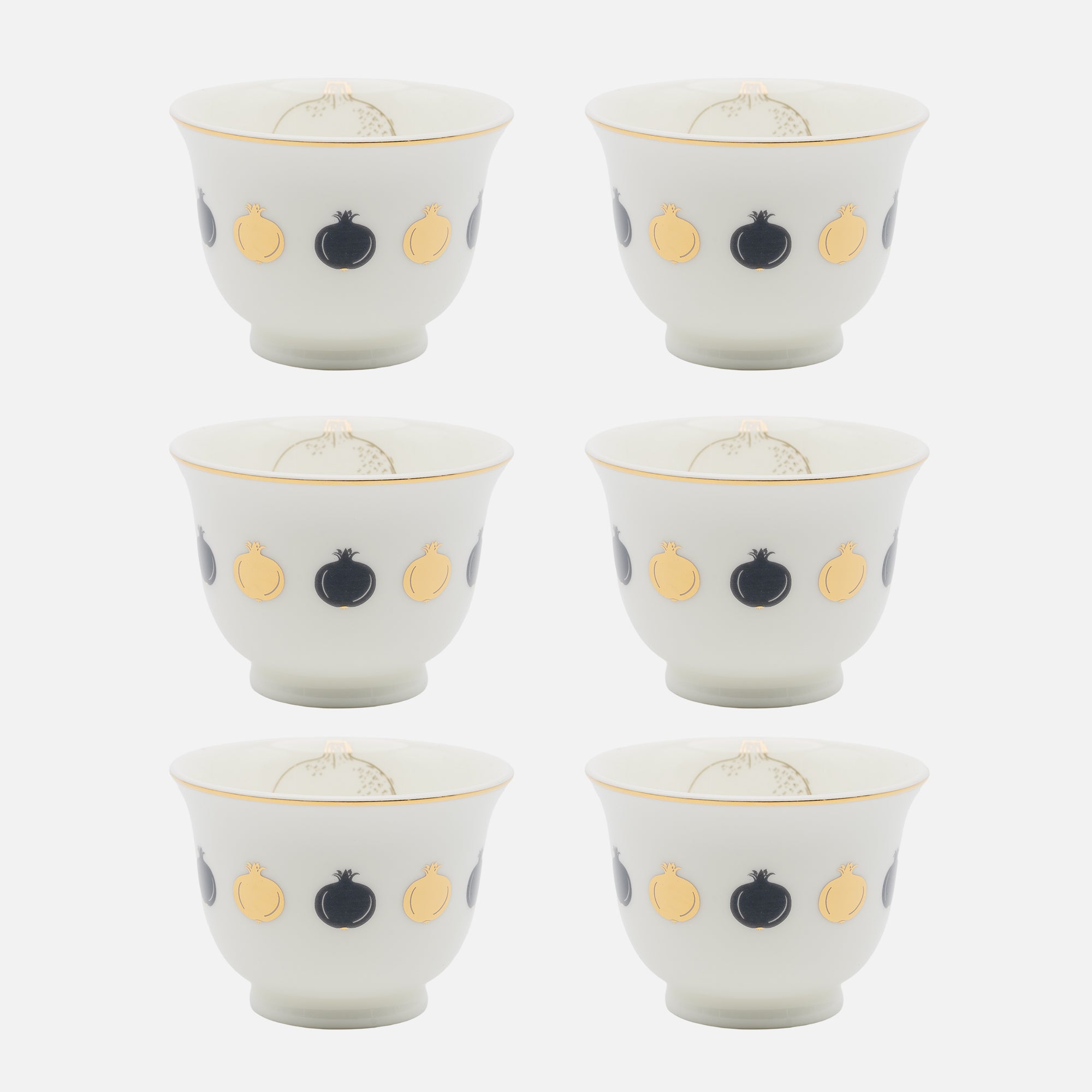 Pomegranates Chaffe Cups (Set of 6)