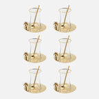 3D Gold Palm Espresso Cups with Gold Saucer (Set of 6)