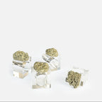 White Quartz Napkin Rings, Set of 4