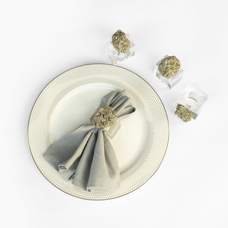 Pyrite Napkin Rings, Set of 4
