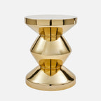 Zig Zag Metal Stool – Gold Side Table