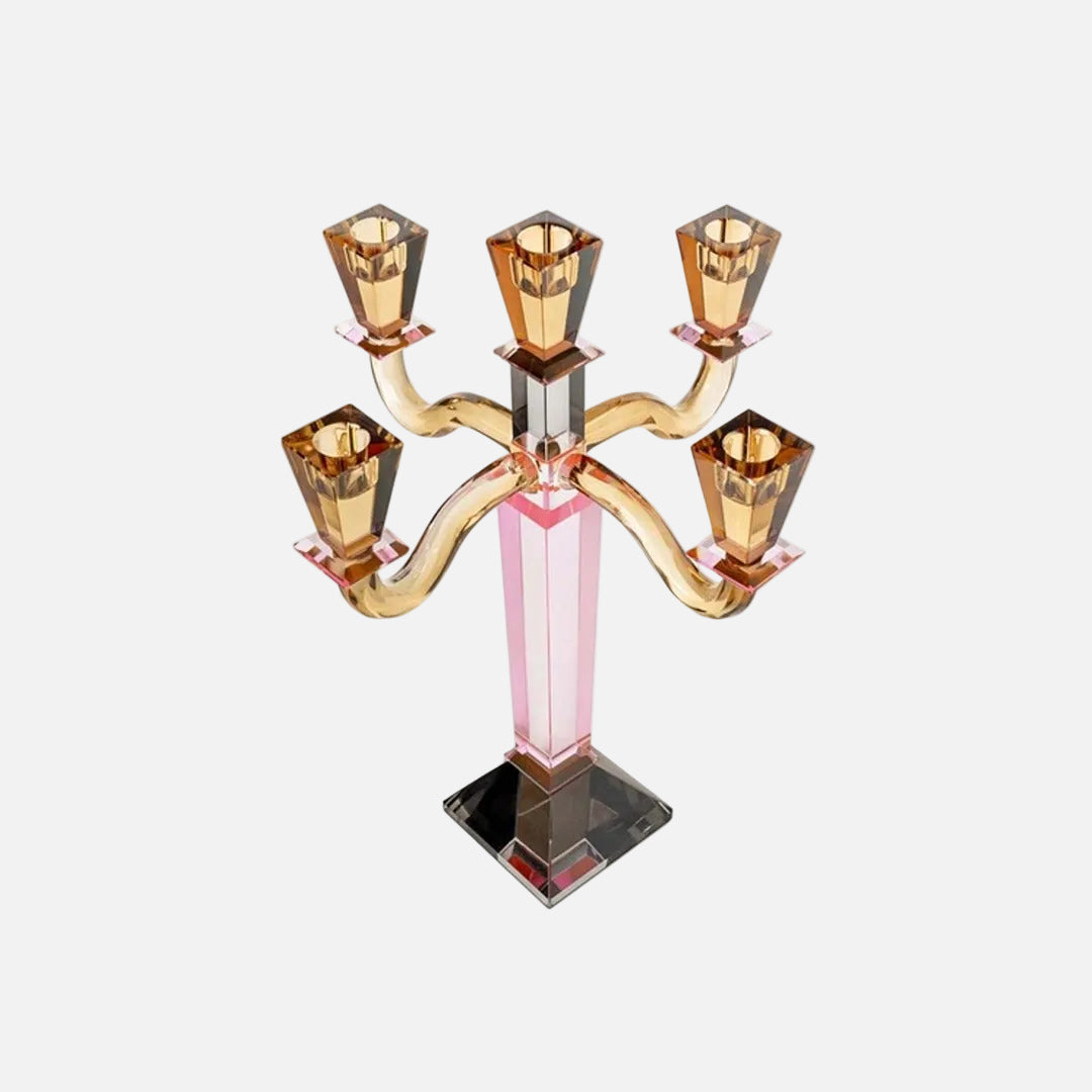 Abhika Castle Candle Holder – Amber