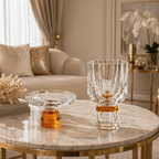 Abhika Crissy Crystal Vase, 25cm, styled in a room setting