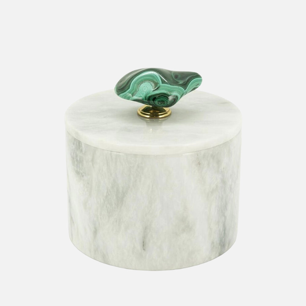 Abhika Lixus Malachite Container, 16cm, front view
