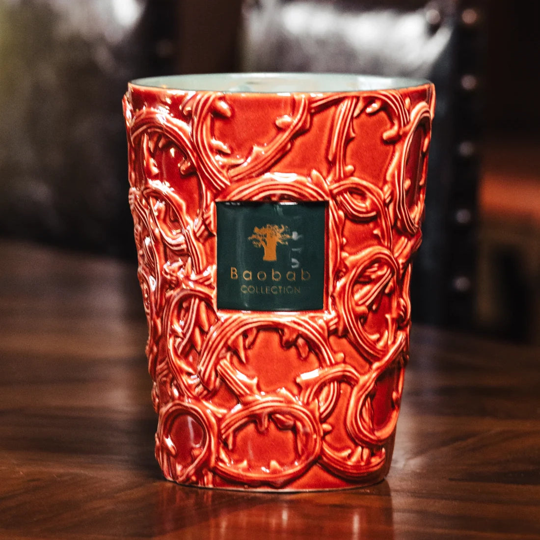 Baobab Collection Brame Artemis 4-wick scented candle in mouth-blown glass, 1.1kg, styled in a room setting 3