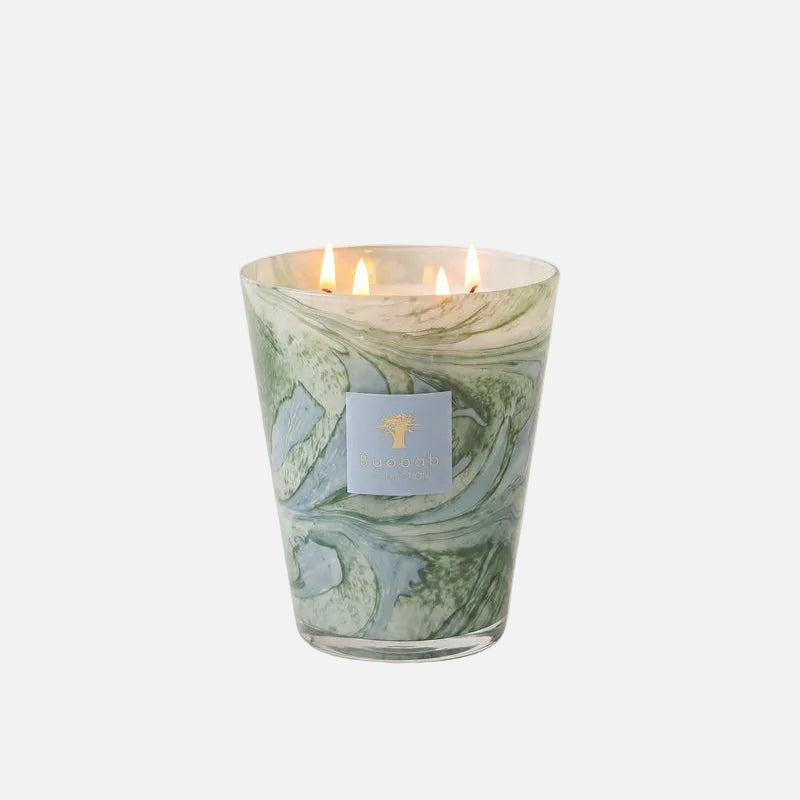 Baobab Collection Leaves Marius 4-wick scented candle in mouth-blown glass, 1.1kg, front view (3)