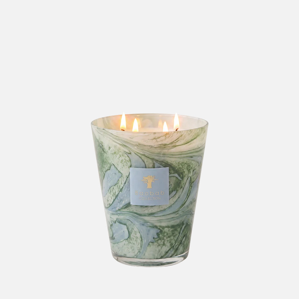 Baobab Collection Leaves Marius 4-wick scented candle in mouth-blown glass, 1.1kg, front view