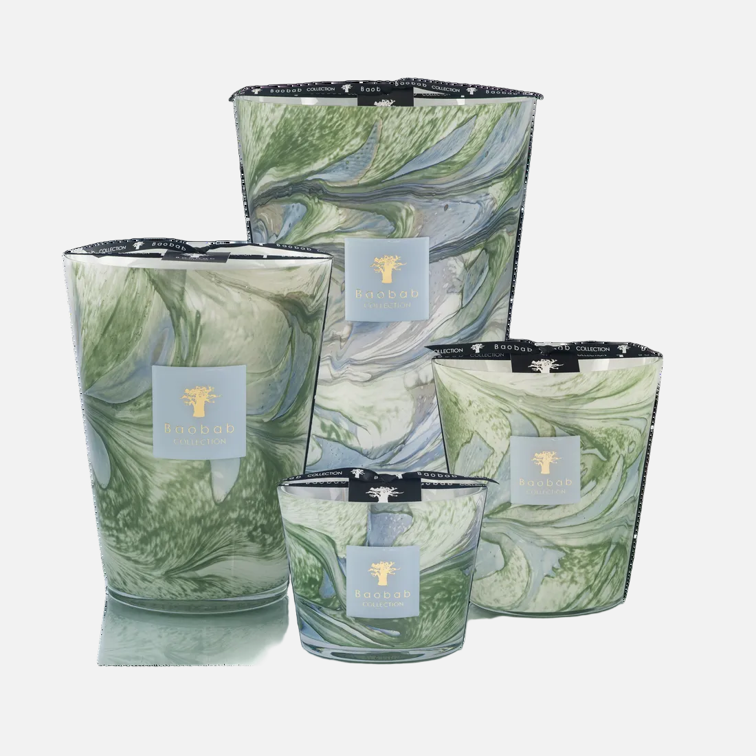 Baobab Collection Leaves Marius 5-wick scented candle in mouth-blown glass, 3kg, front view (2)